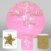 Rosa Funkeln Funkeln Stern Thema Runden Geburtstag Hintergrund